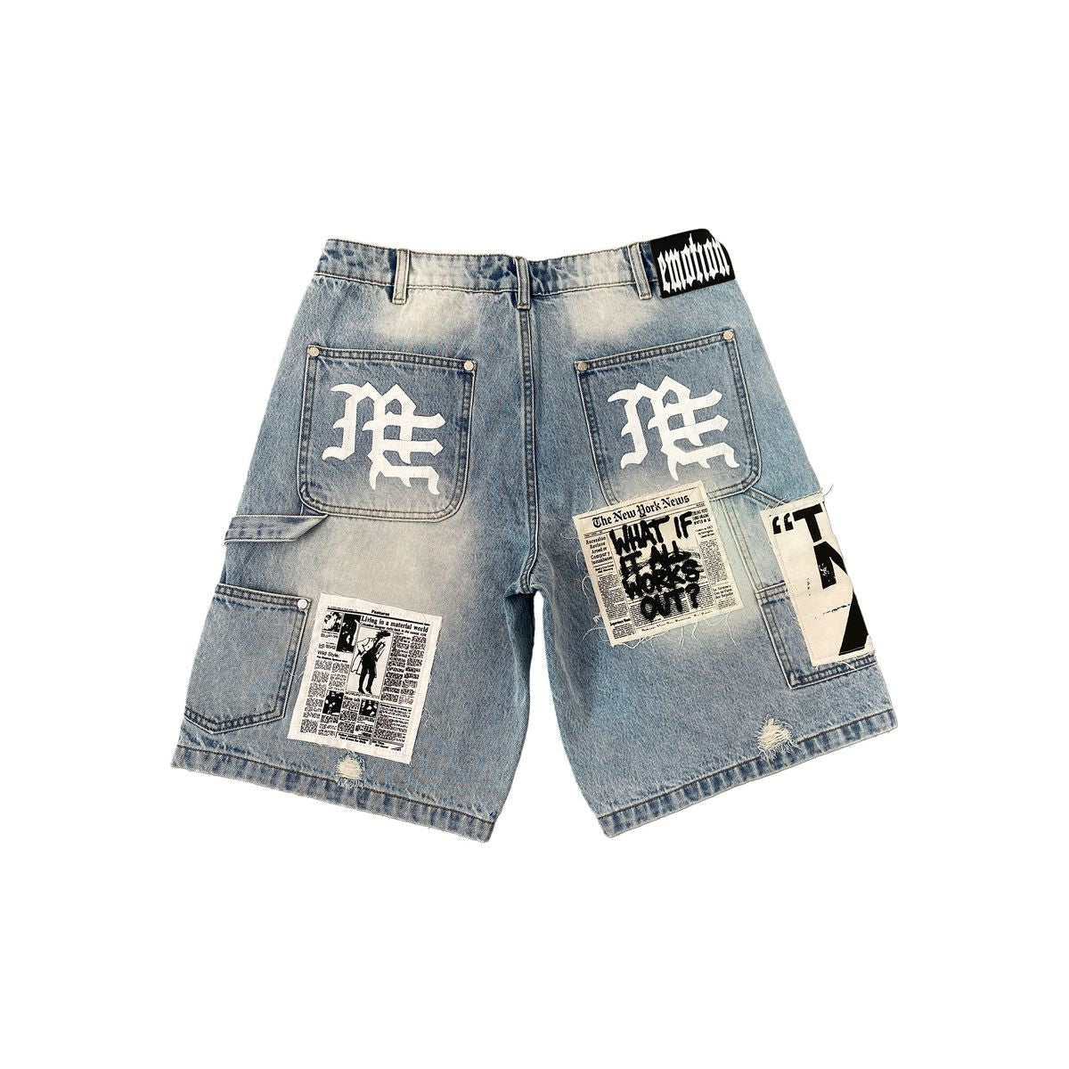 Mix emotions Blue “AI” Denim shorts (Blue