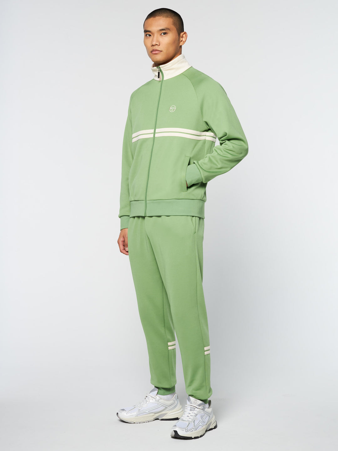 Sergio Tacchini DALLAS TRACK JACKET ARCHIVIO- JADE GREEN/ PEARL IVORY & Pants set