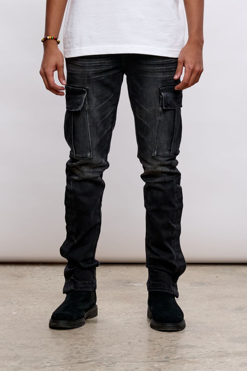 anom crown black wash denim