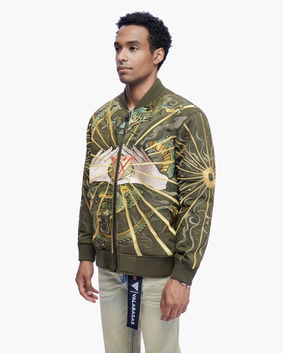 Valabasas Po Black Dragon Bomber Jacket (Po-Olive)