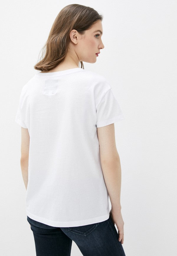 Armani Exchange women white pink Relaxed Fit Tshirt