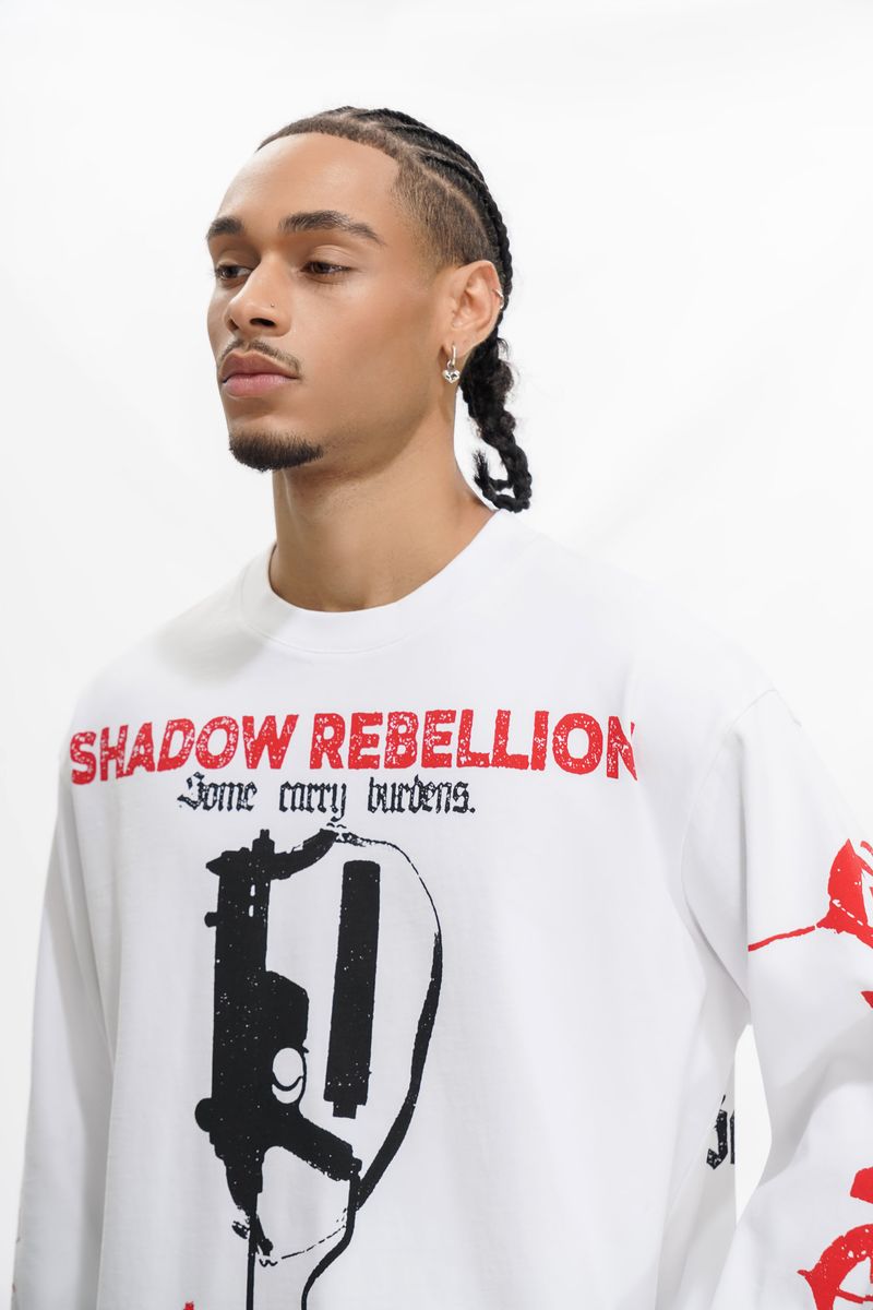 TRNCHS
"SHADOW REBELLION" WHITE LONG SLEEVE