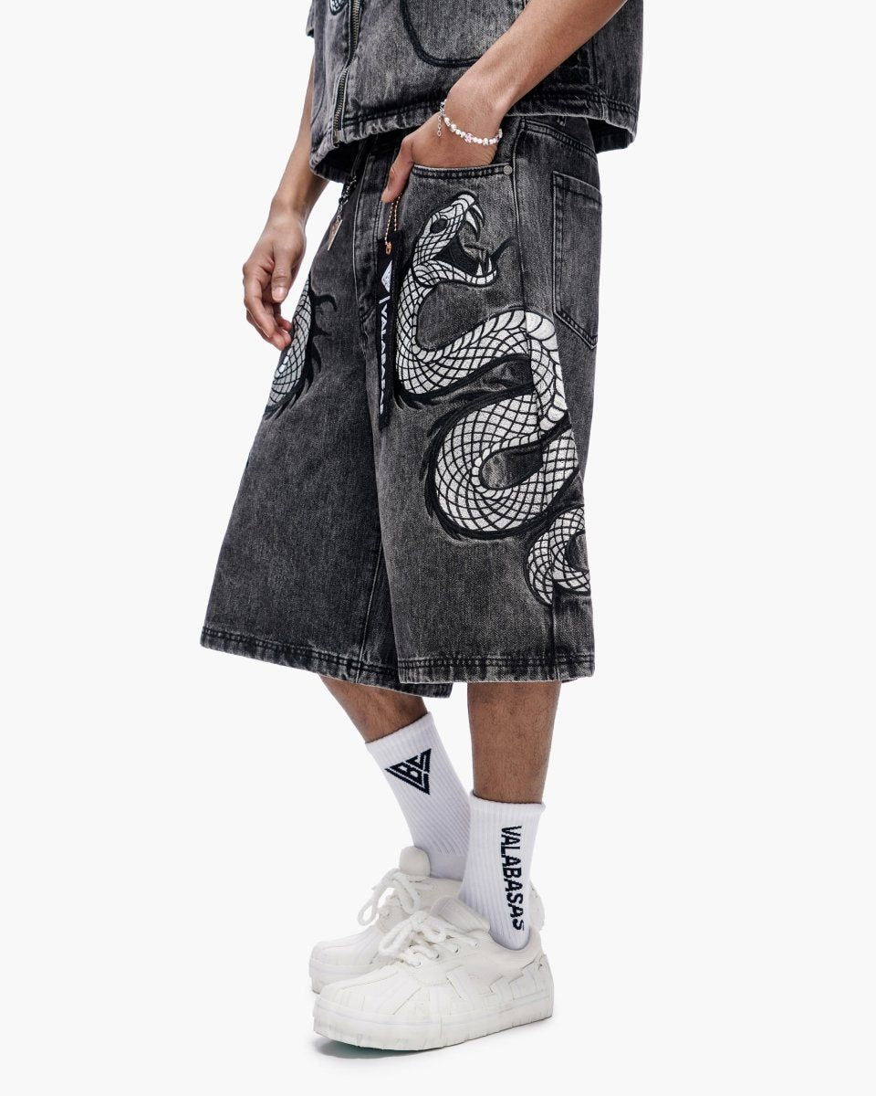 Valabasas GLACIER COIL BAGGY JORTS GREY WASH