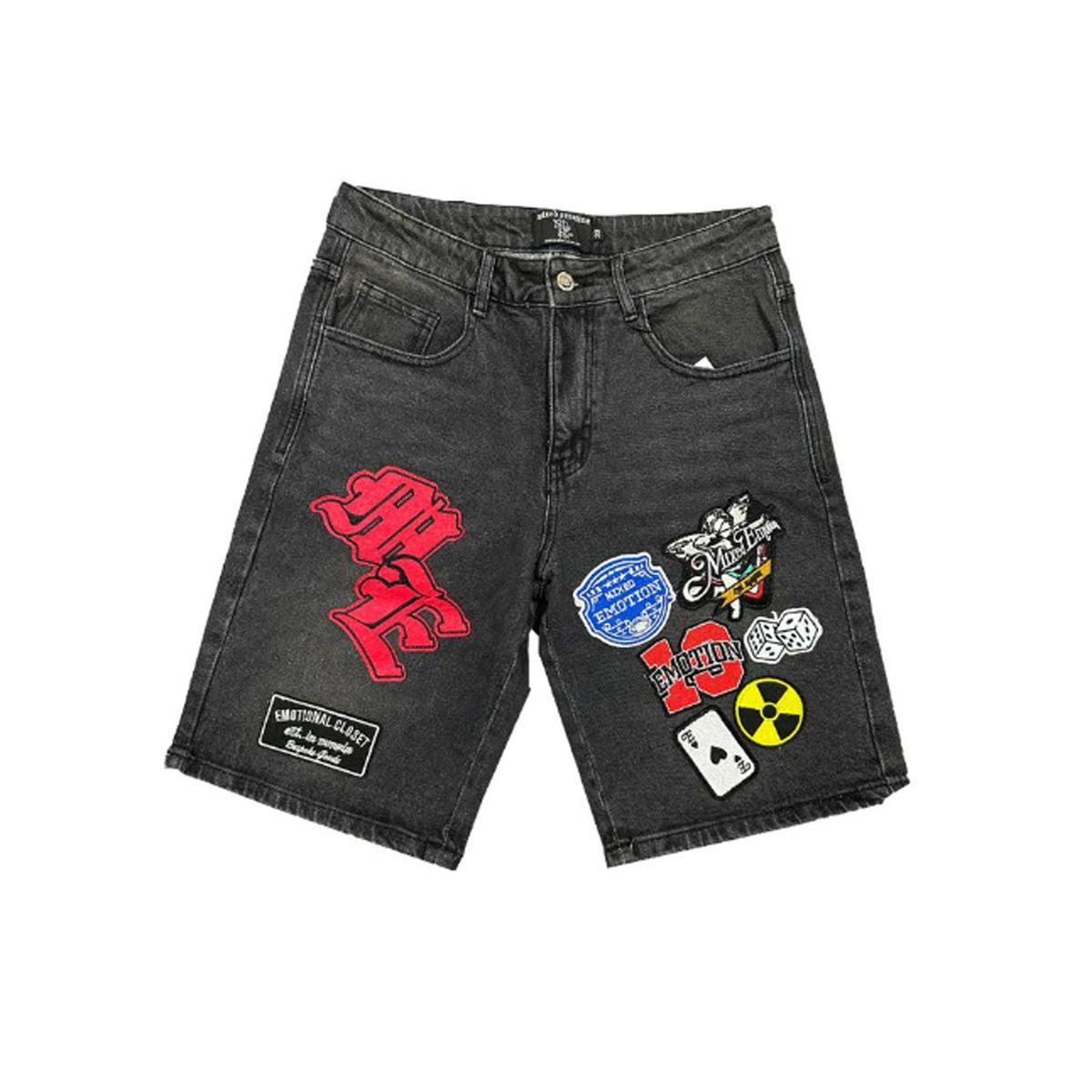 Mix emotions Danger' Patch Shorts