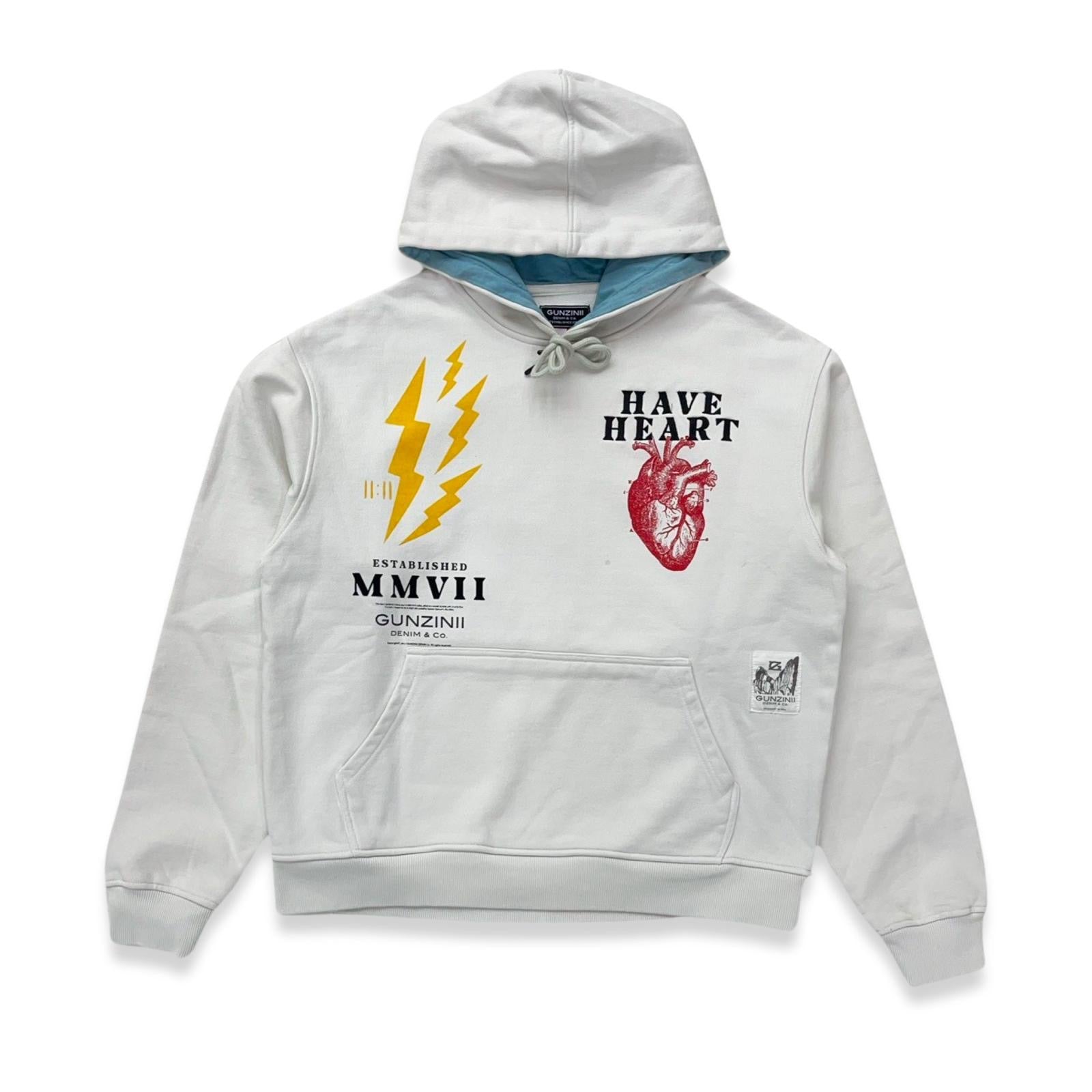 Gunzinii Mens Have Heart Hoodie
off white