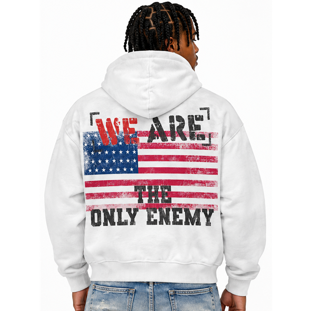 Prestige 1969 Graphic Zip-Up Hoodie – White