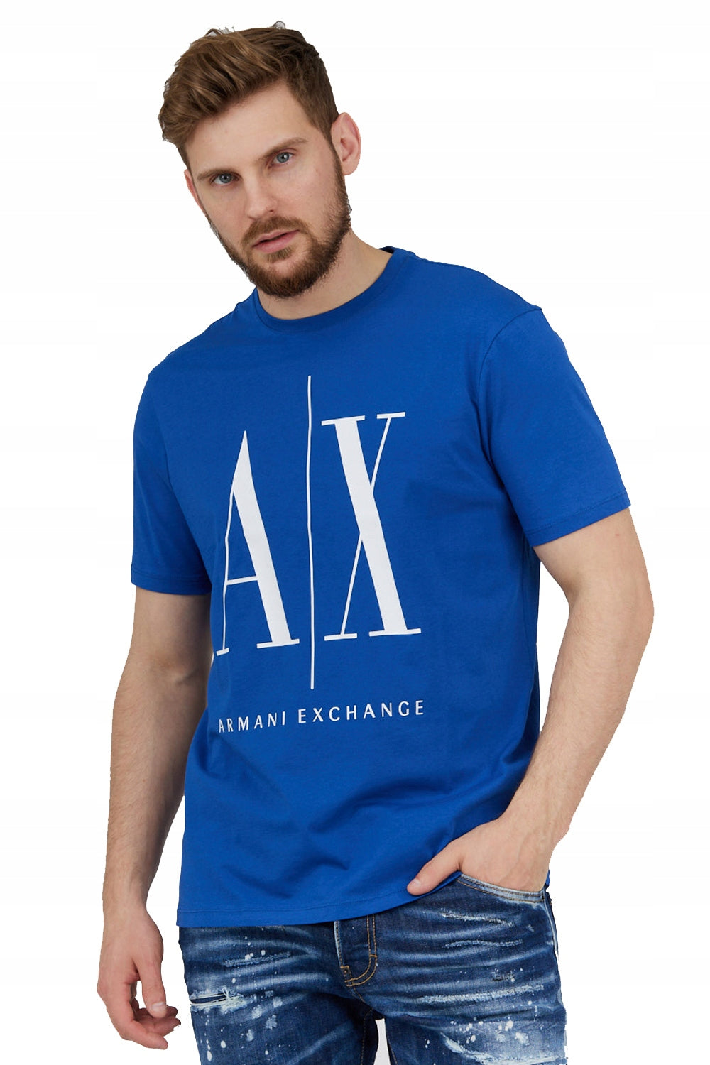 Armani Exchange ICON LOGO REGULAR FIT T-SHIRT (BLUE)