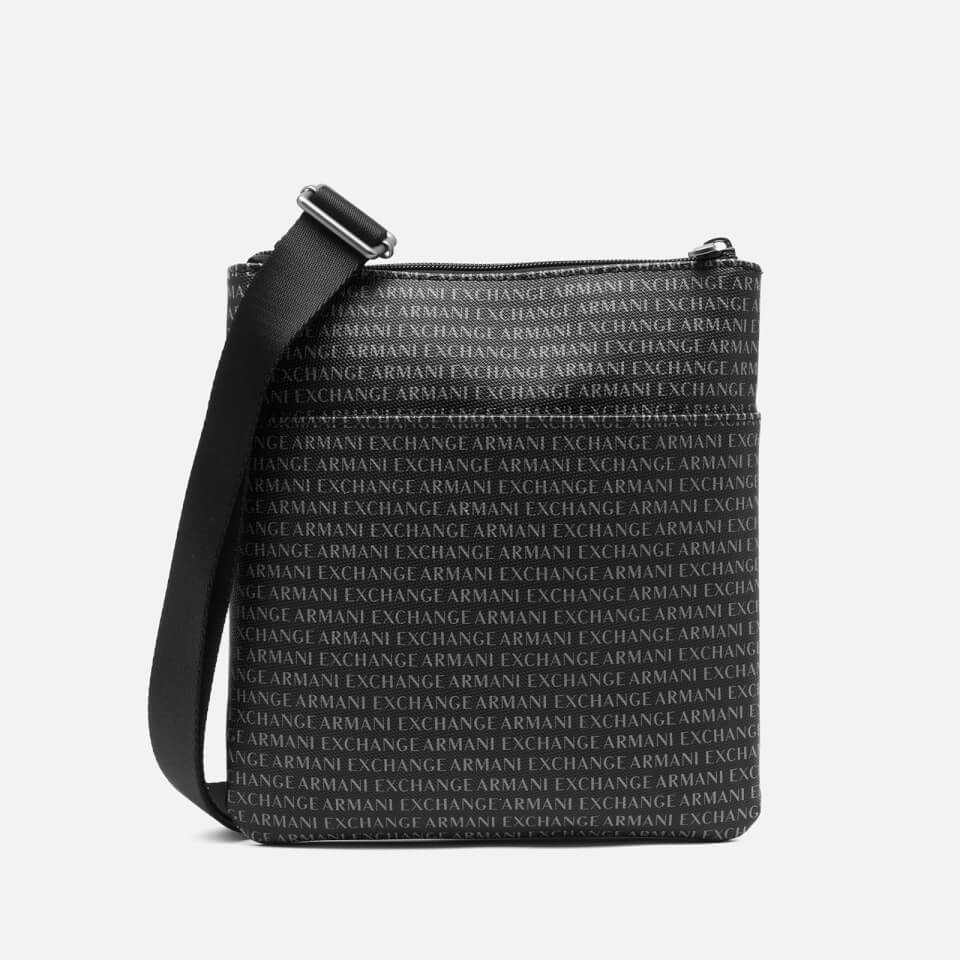 Armani Exchange Men's All Over Logo Crossbody Bag - Black