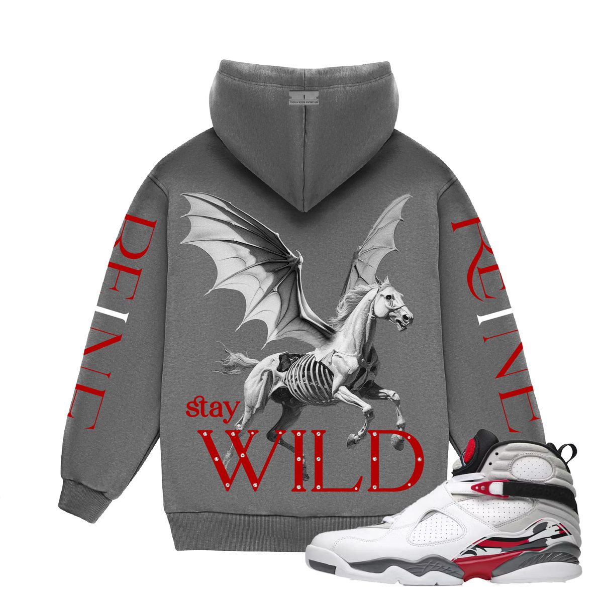 WILD HORSES” Luxury 17 Hoodie Gray