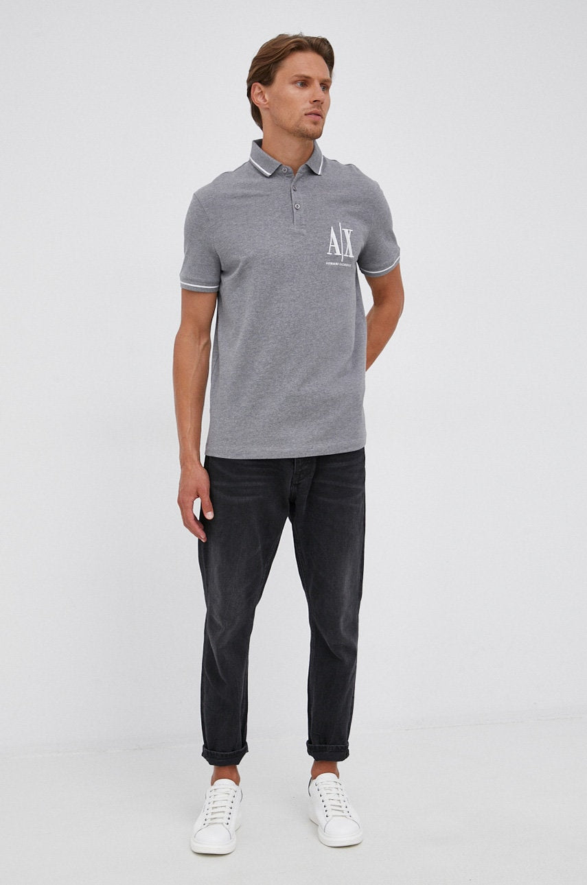 Armani Exchange Gray Polo Shirt