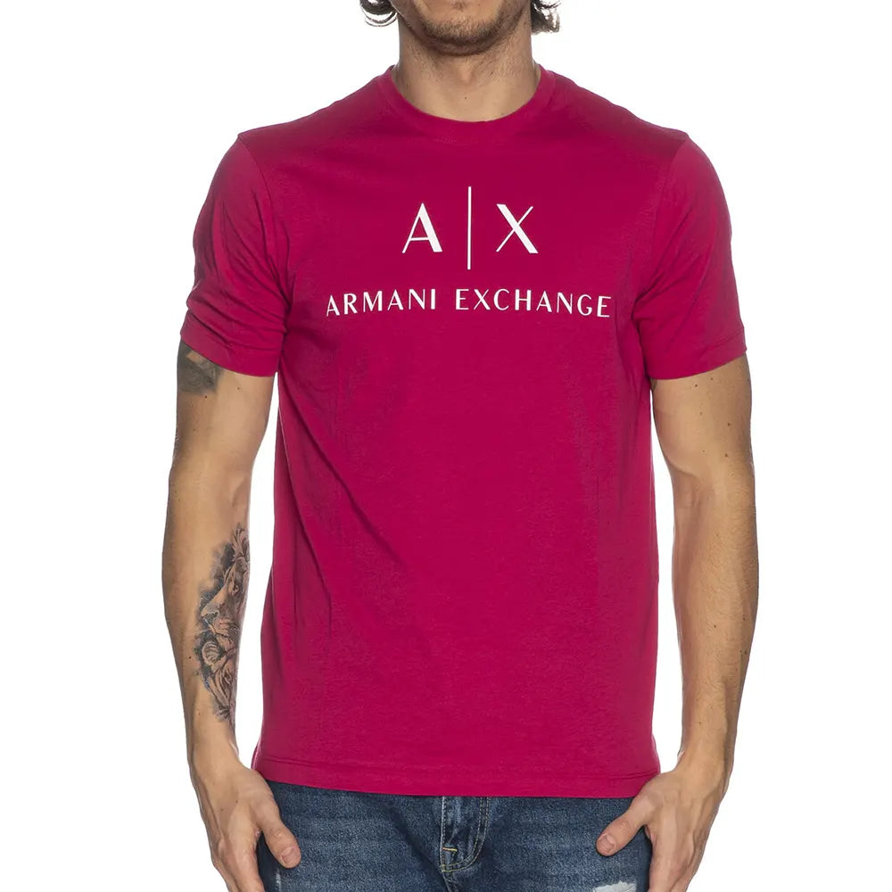 Armani Exchange Magenta Slim fit icon logo Tshirt