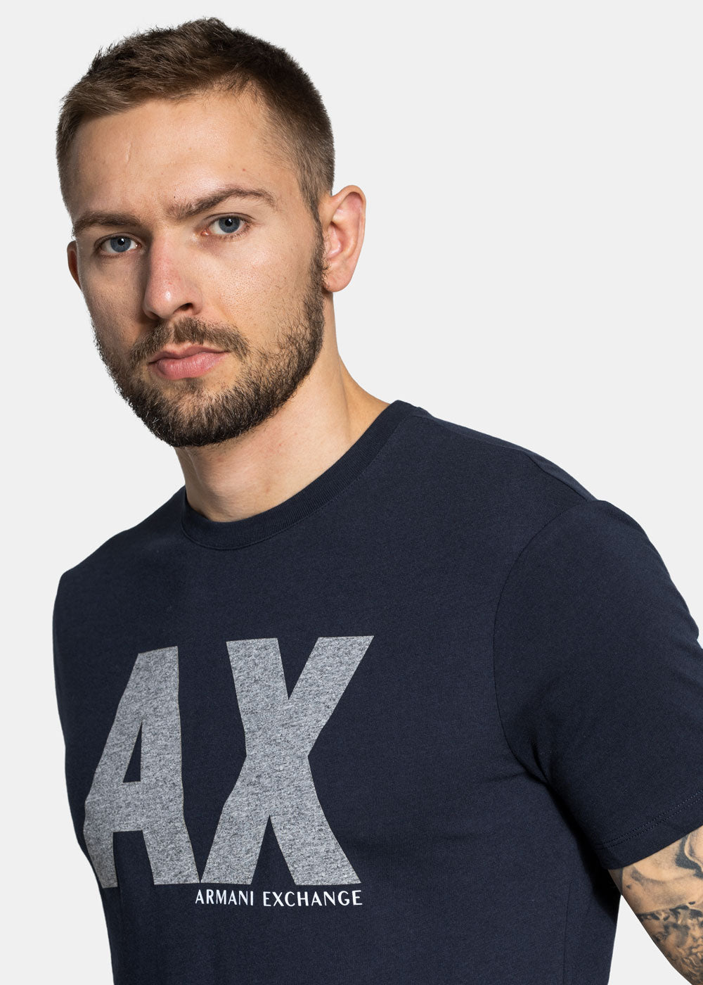 Armani Exchange Regular Fit Navy Grey Tshirt