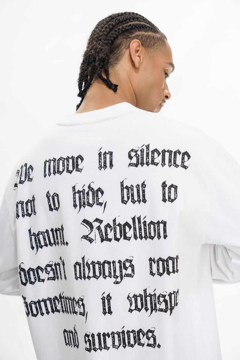 TRNCHS
"SHADOW REBELLION" WHITE LONG SLEEVE