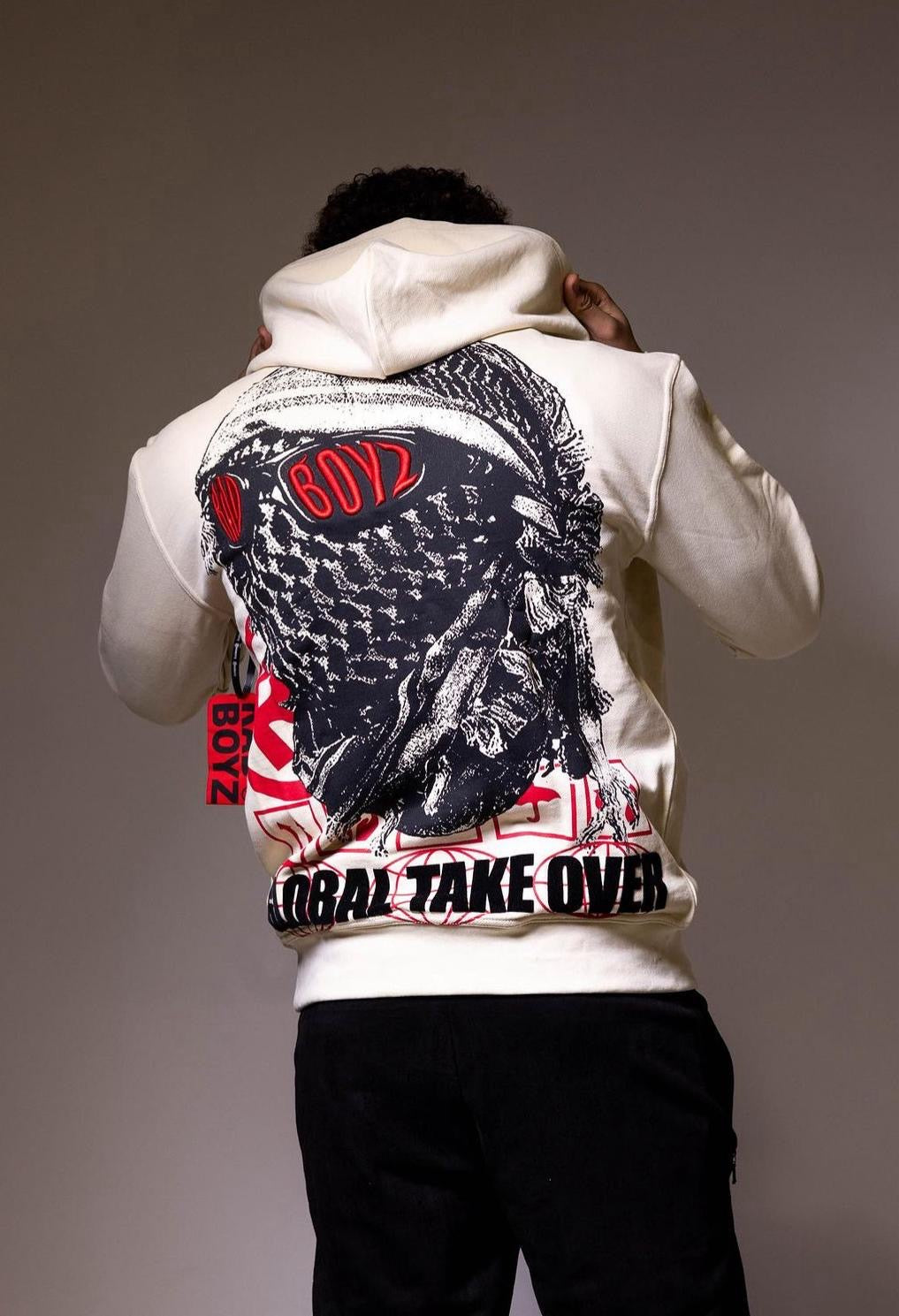 RAD BOYZ GLOBAL TAKE OVER CREAM HOODIE