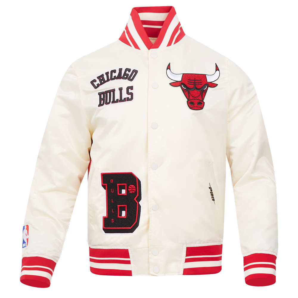 Pro standard NBA CHICAGO BULLS SUBLIMATED MEN'S SATIN JACKET-WHITE