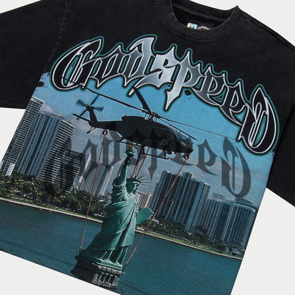 Godspeed “JFK to MIA” Tee – Black Wash