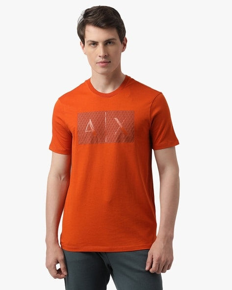 Armani Exchange Slim Fit Orange T-Shirts