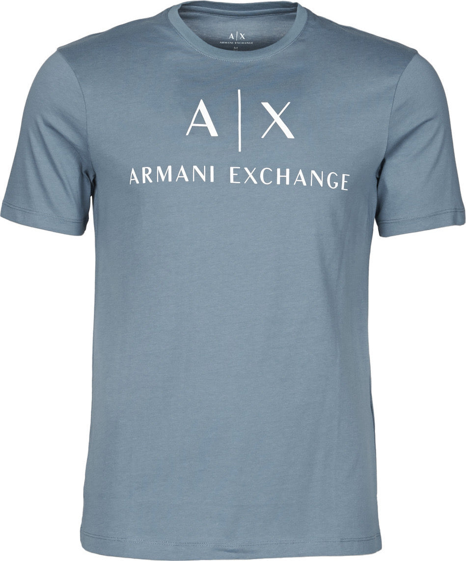 Armani Exchange Light Blue white Icon Logo Tshirt