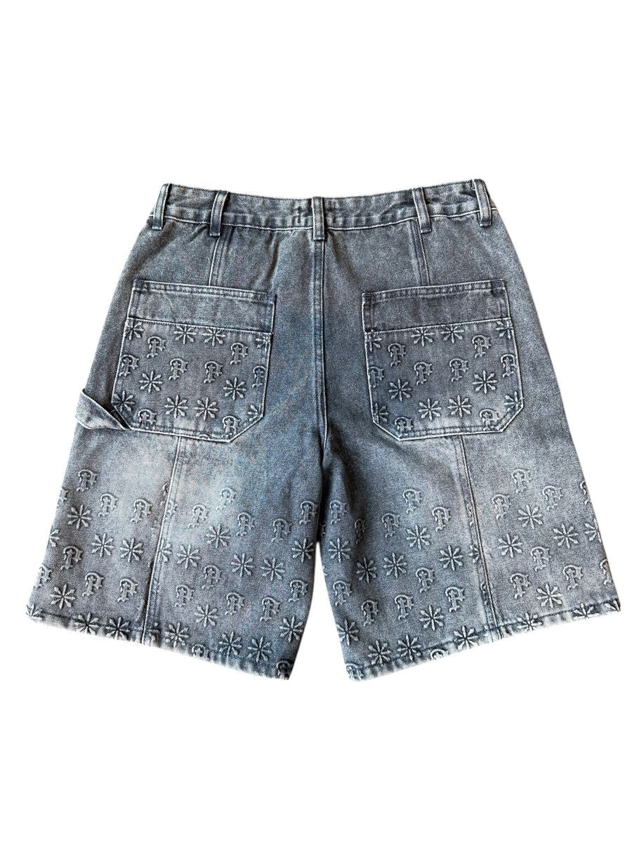 PRESTIGE Blue Embossed Denim Jorts