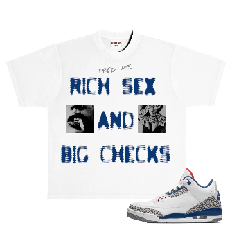 Rich Dead Idols “Rich Sex and Big Checks” T-Shirt White