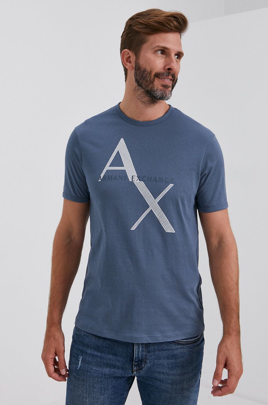 Armani Exchange Light Blue Regular fit Tshirt