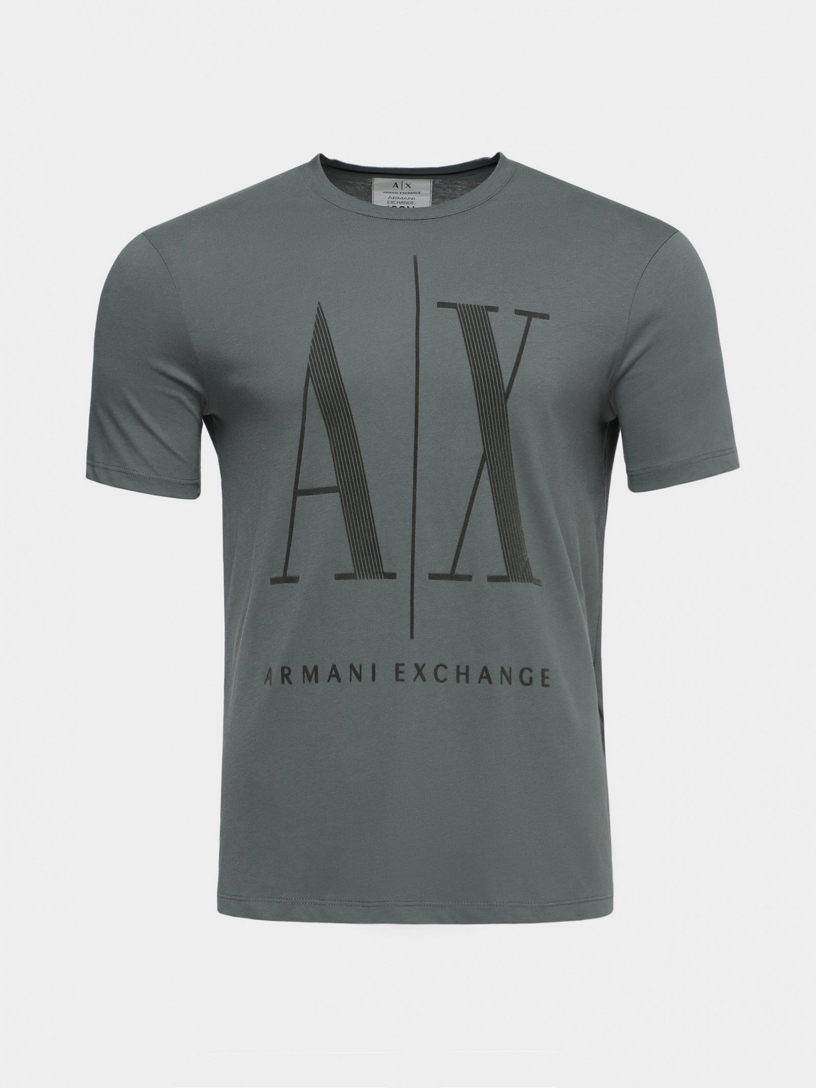 Armani Exchange Green Suede Icon Logo Tshirt