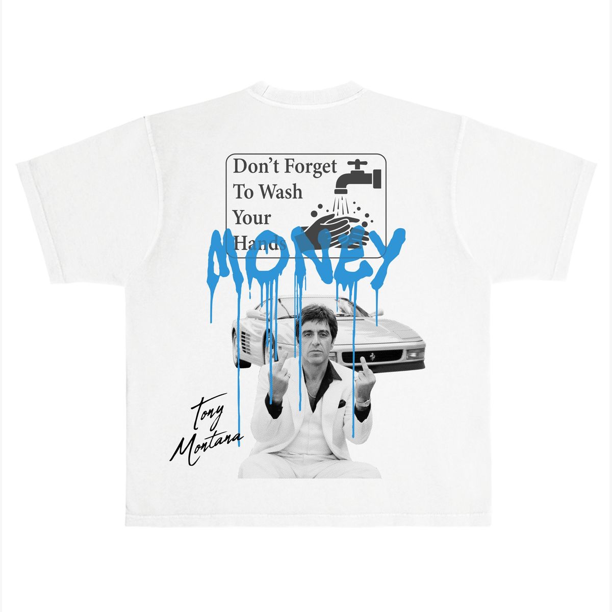 RICH IDOLS “DON’T FORGET” WHITE/BLUE TEE