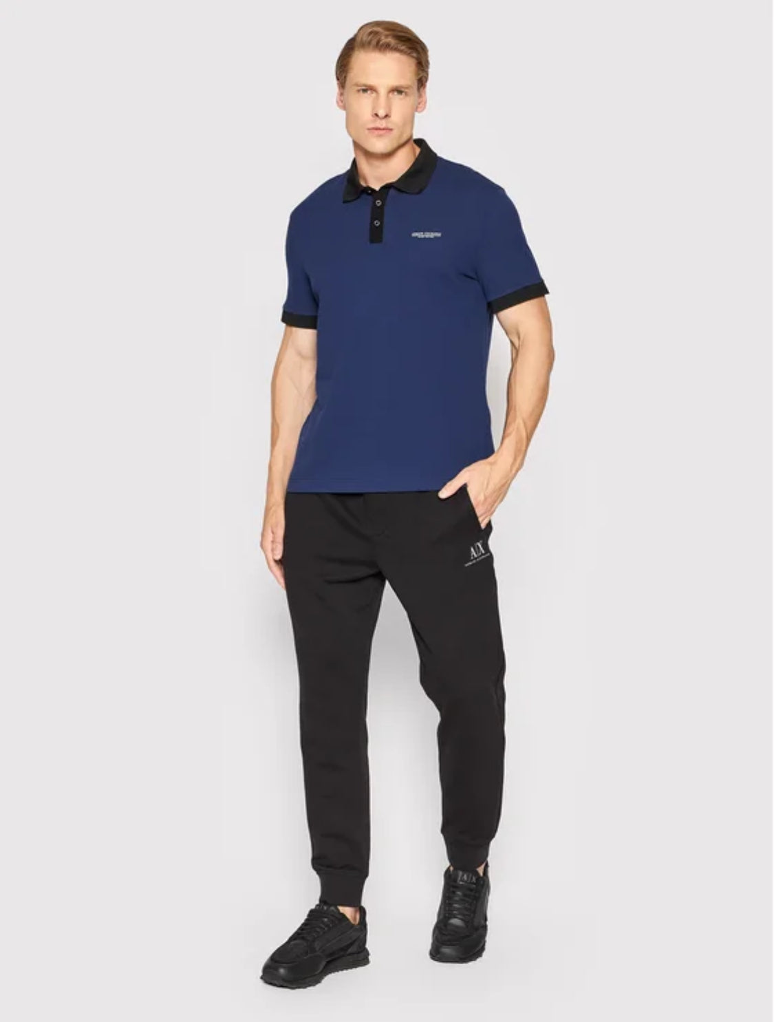 armani exchange black men trouser