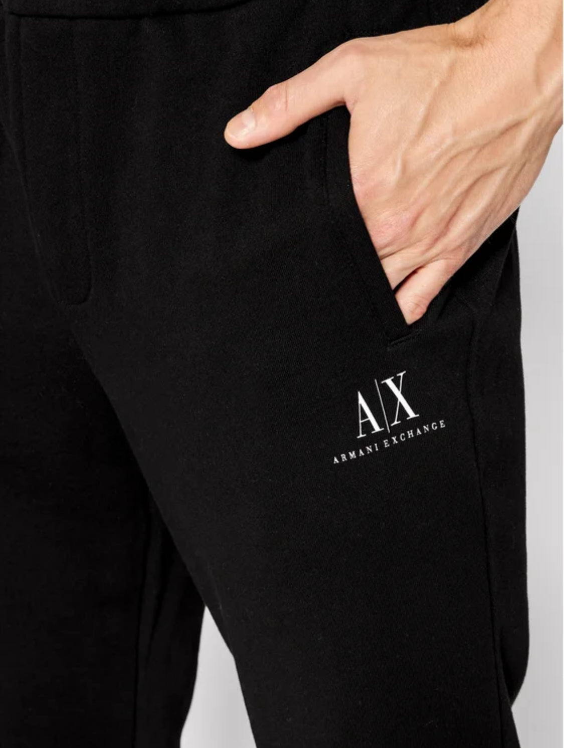armani exchange black men trouser