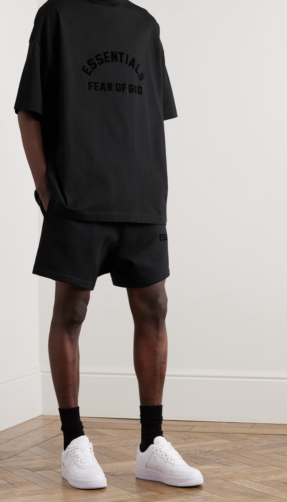 FEAR OF GOD ESSENTIALS
Logo-Appliquéd Cotton-Jersey Mock-Neck T-Shirt