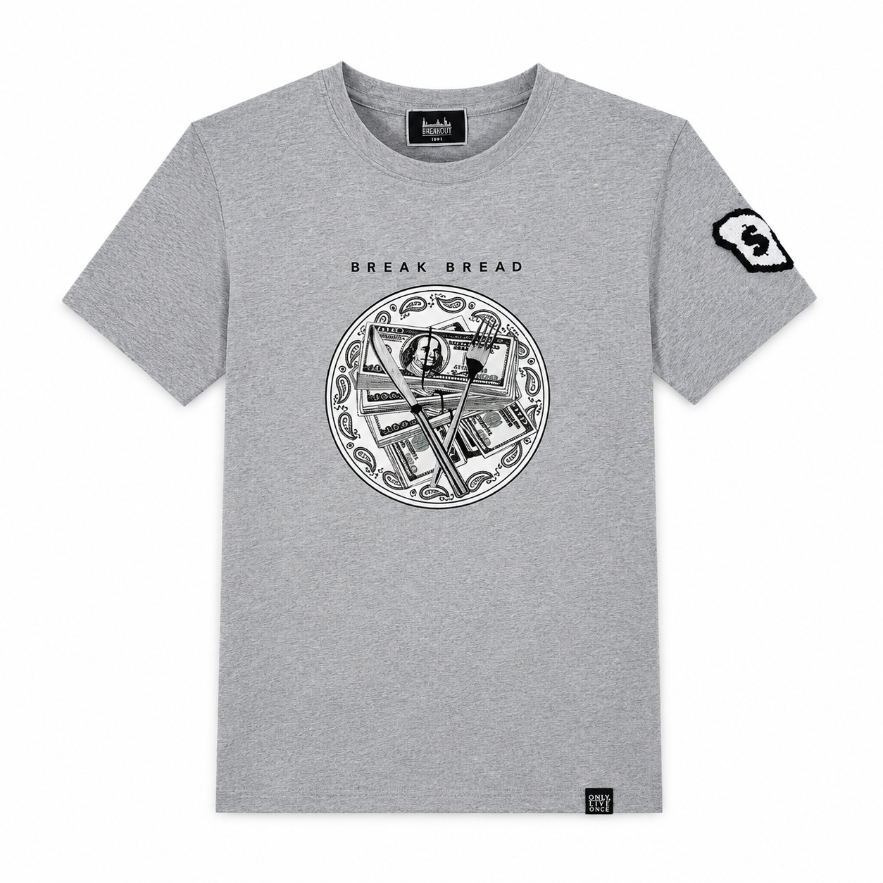 Denimi City Boys Break Bread Graphic T-Shirt Gray