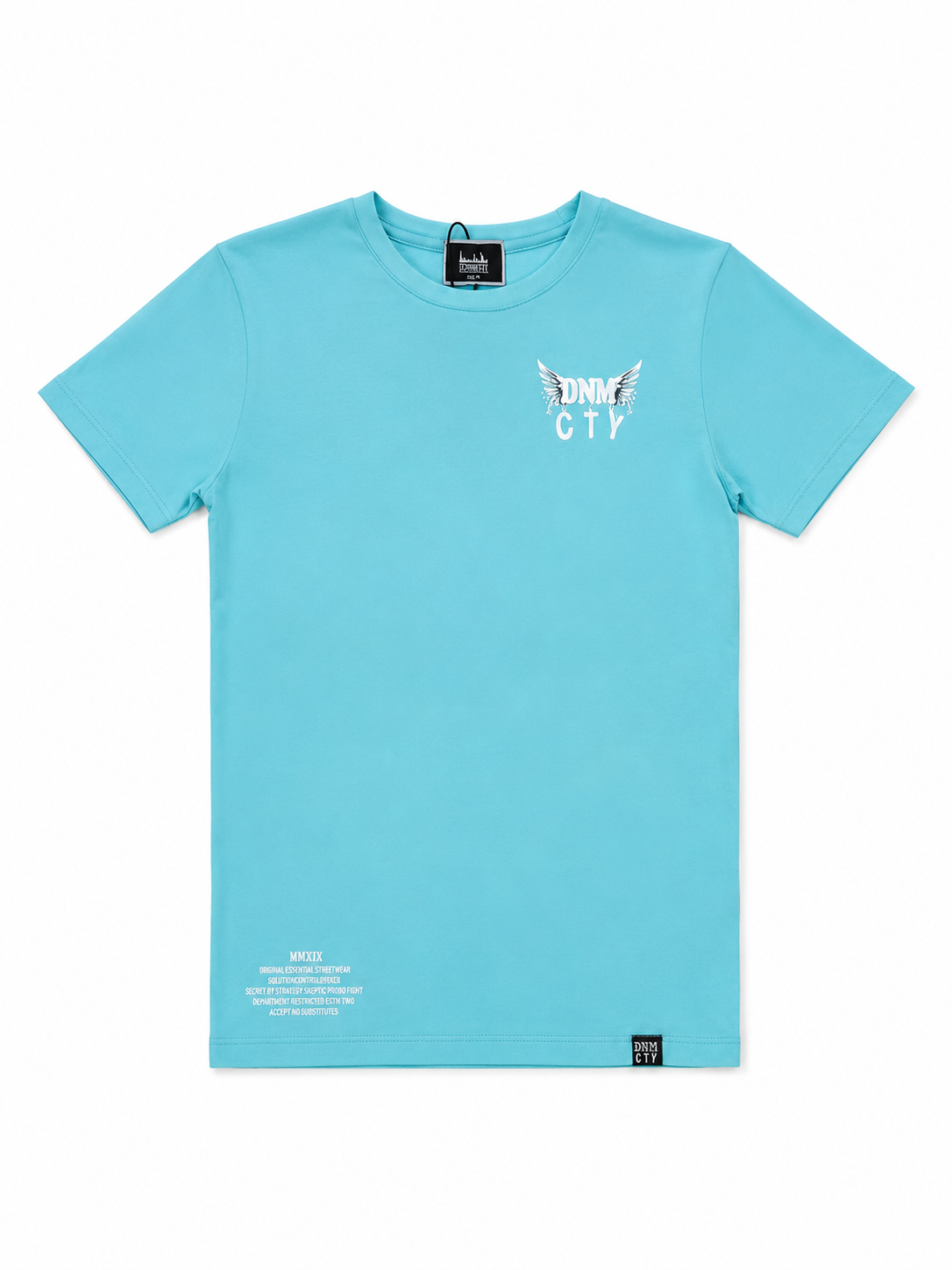 DENIMICITY Boys Graphic T-Shirt Teal Cotton Short Sleeve Crew Neck Tee