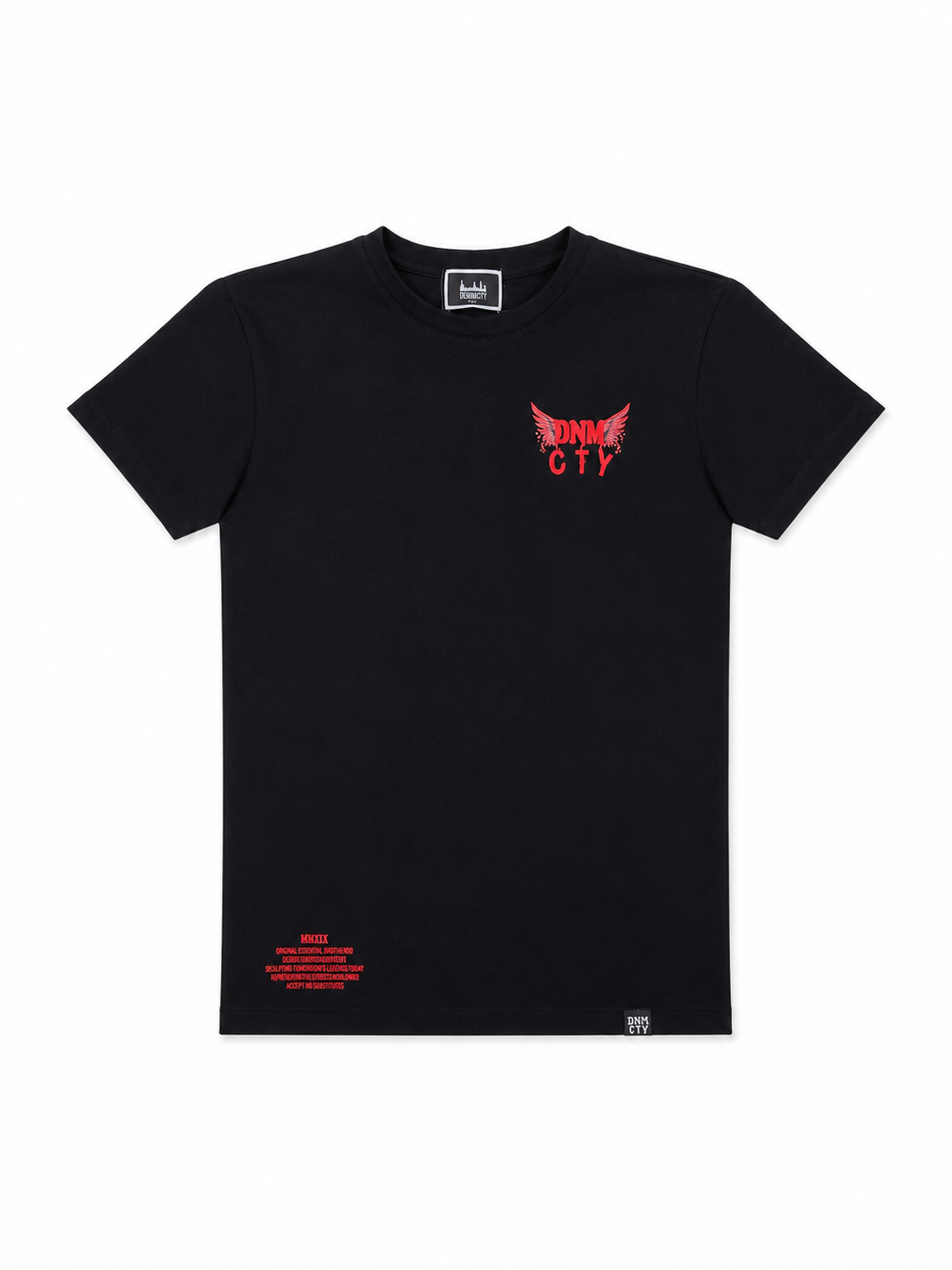 Denimicity Boys Graphic T-Shirt Black Red Wing Print Kids Cotton Tee