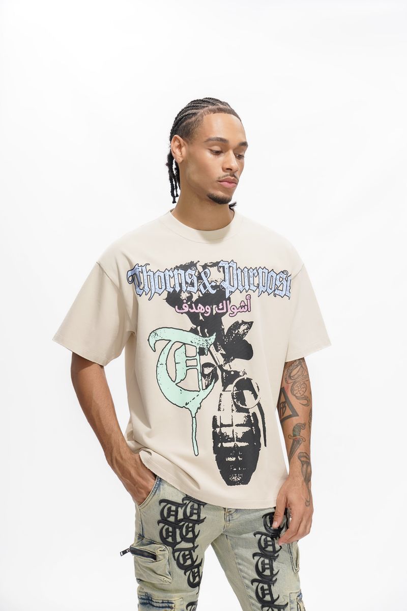 The Trnchs "THORNS & PURPOSE" Pale Apricot Tee