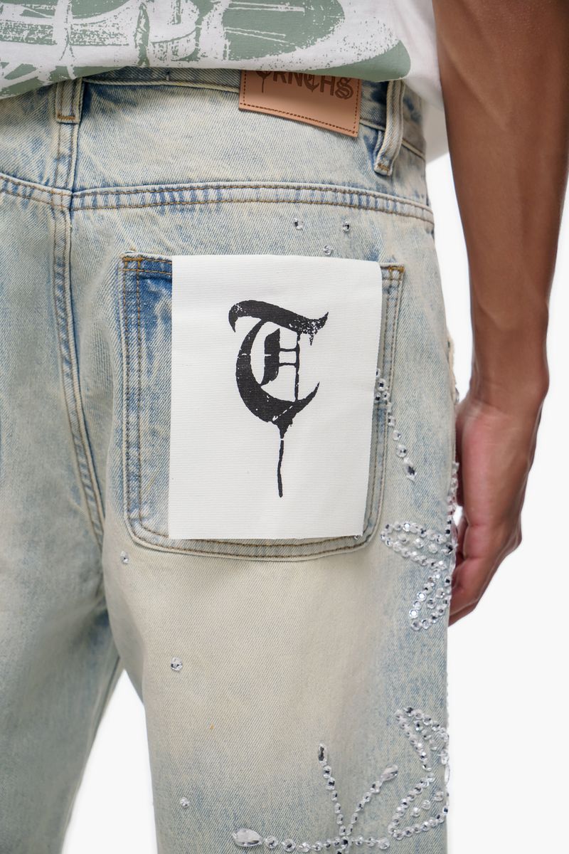 The Trnchs VENOM - Light Blue Wash Denim Shorts