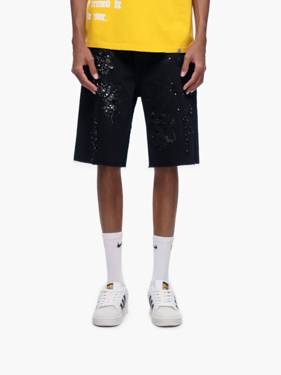 The Trnchs STITCHED - Black Denim Shorts