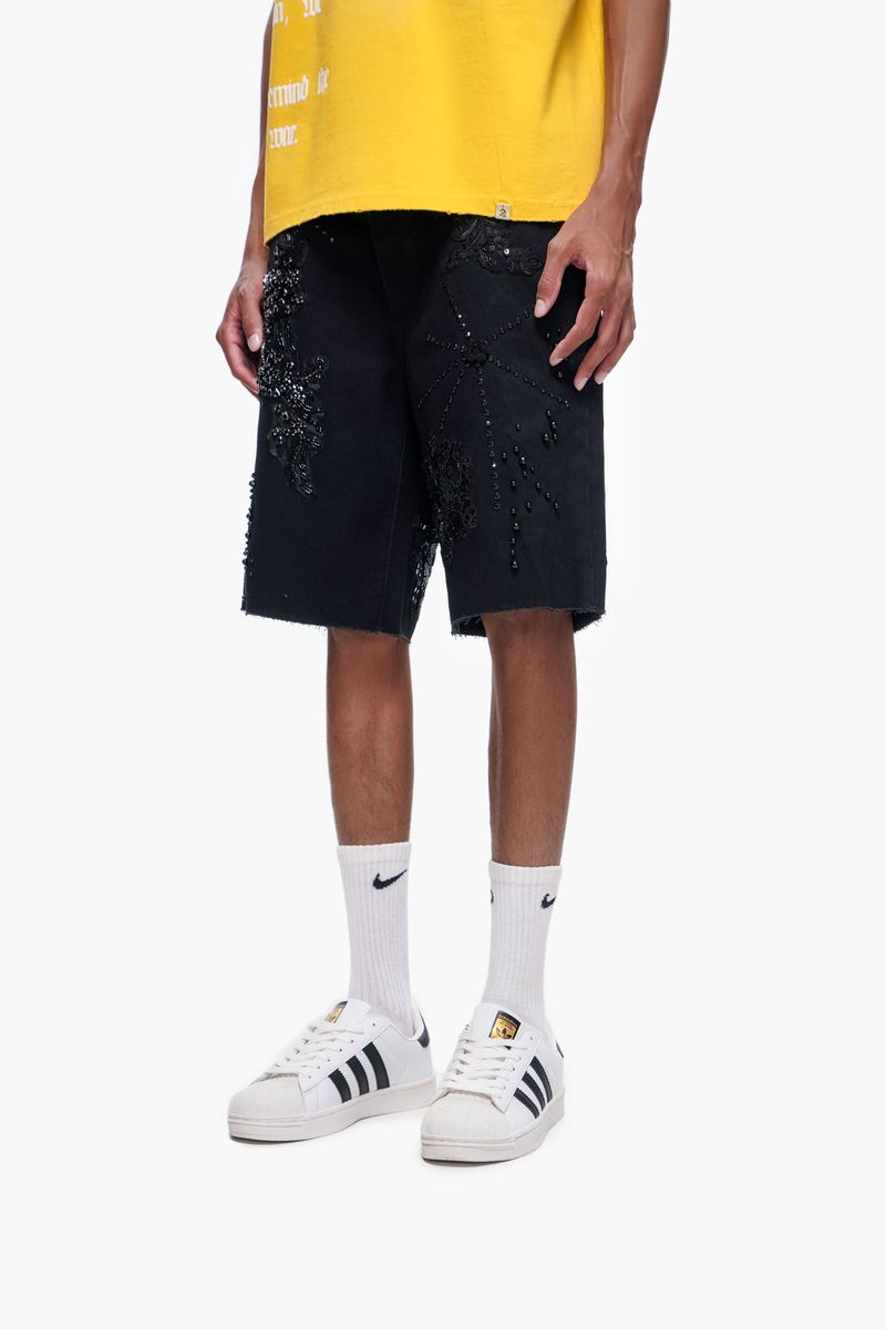 The Trnchs STITCHED - Black Denim Shorts