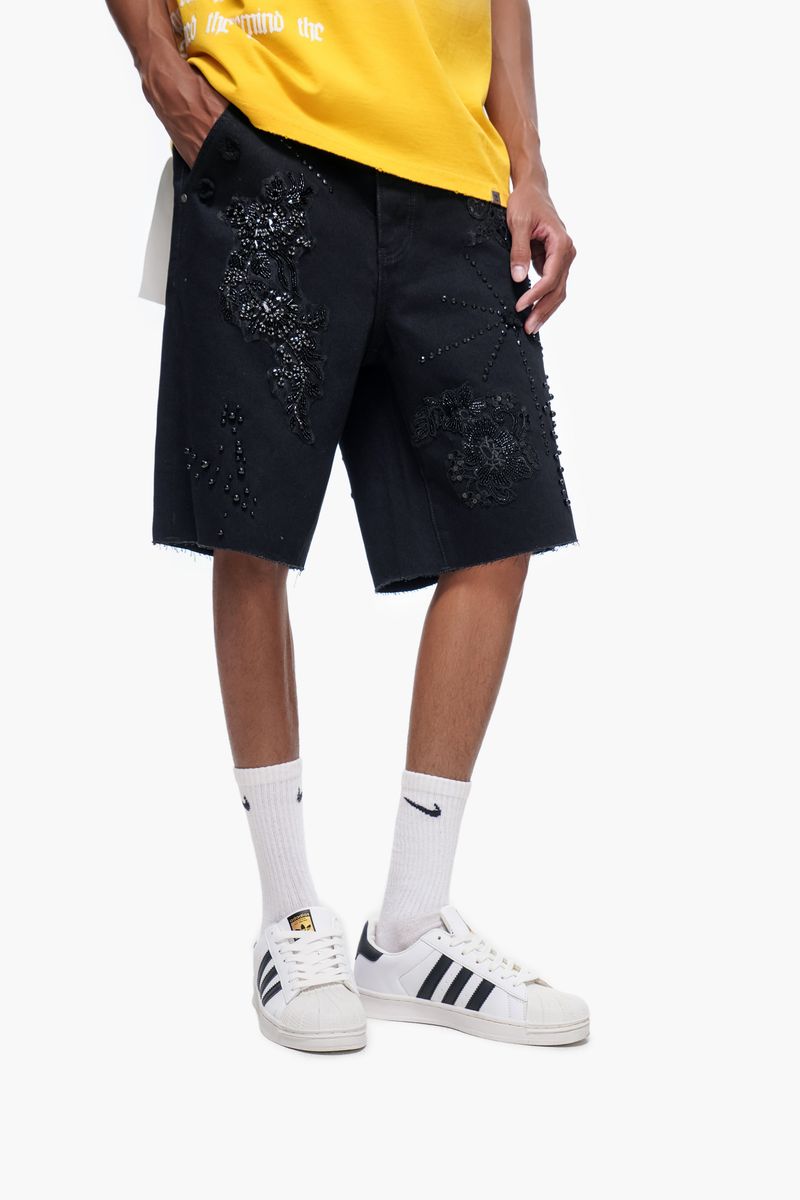 The Trnchs STITCHED - Black Denim Shorts