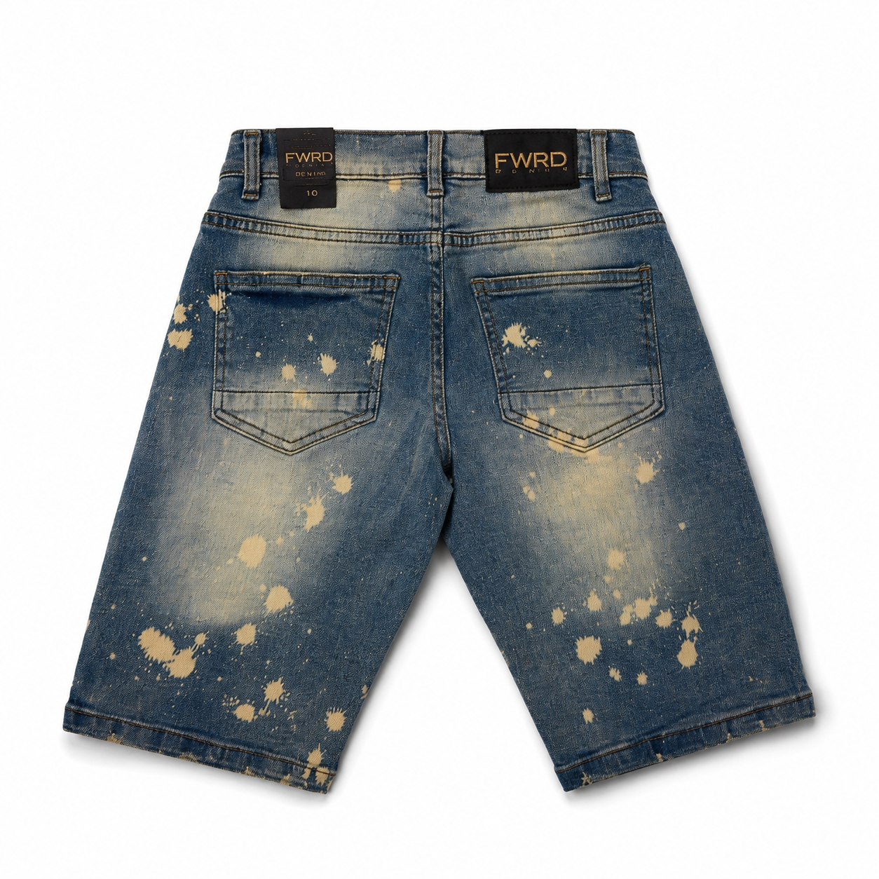 FWRD Denim Boys Distressed Stretch Denim Shorts – Light Tint Wash | Slim Fit | Kids Jean Shorts