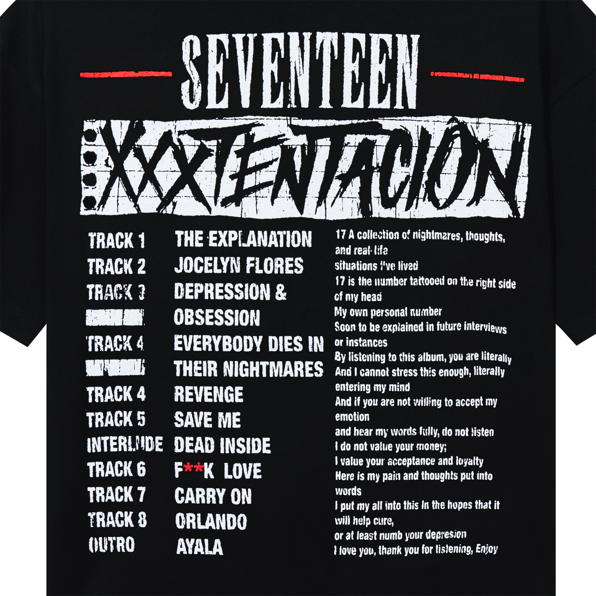XXXTentacion Depression And Obsession Tee – Black
