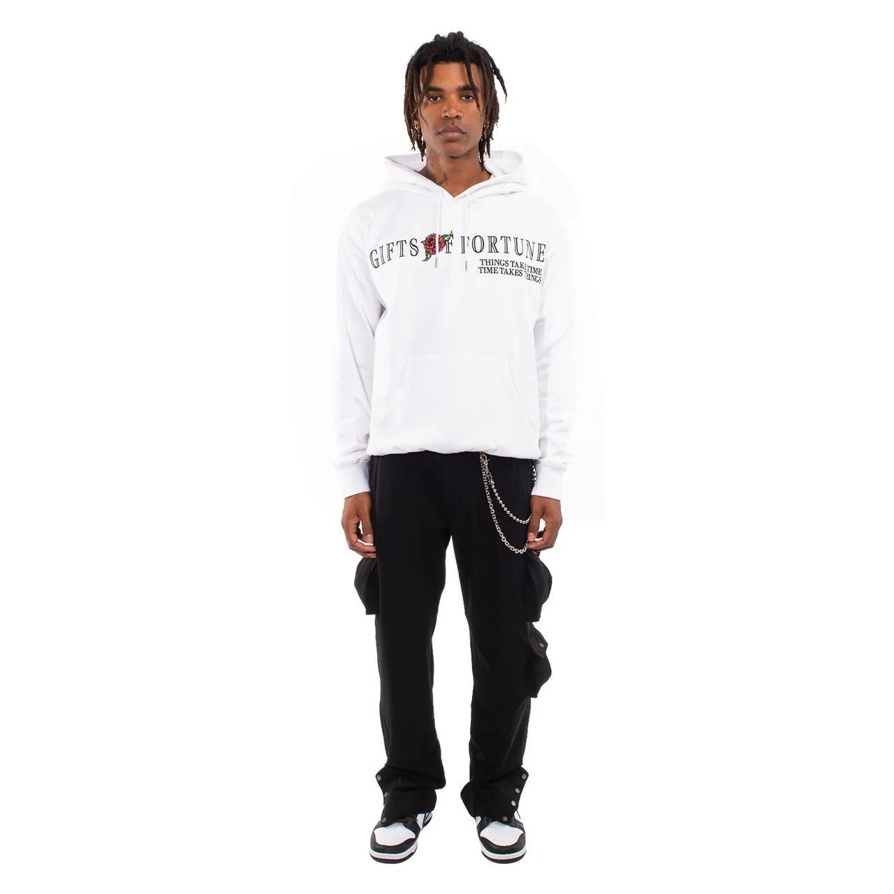 Gift of Fortune Men's White and Black Hoodie