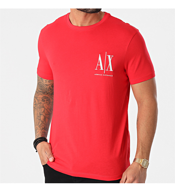 Armani Exchange Icon AIX LOGO Red T-Shirts