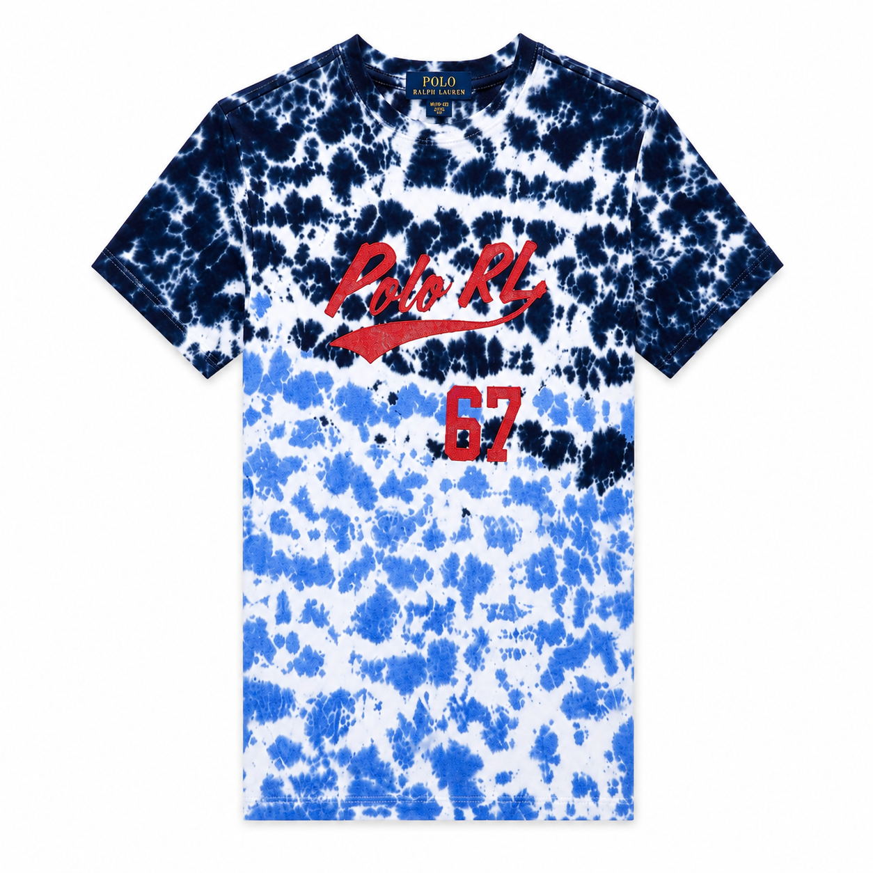Polo Ralph Lauren Boys Tie-Dye Cotton T-Shirt – Blue & Navy – Kids Short Sleeve Crewneck