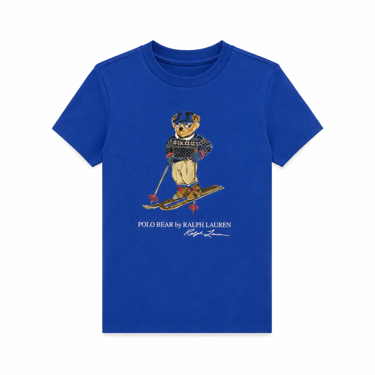 Polo Ralph Lauren Toddler Boys Polo Bear Ski Graphic T-Shirt – Royal Blue | Short Sleeve Crew Neck
