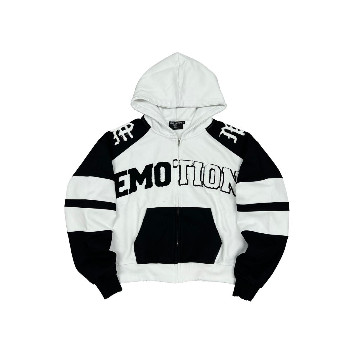 Mixed Emotion “Varsity” Hoodie White/Black
