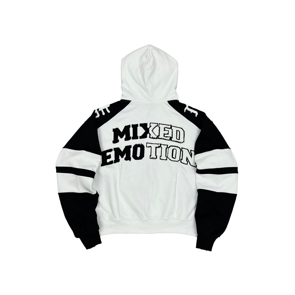 Mixed Emotion “Varsity” Hoodie White/Black
