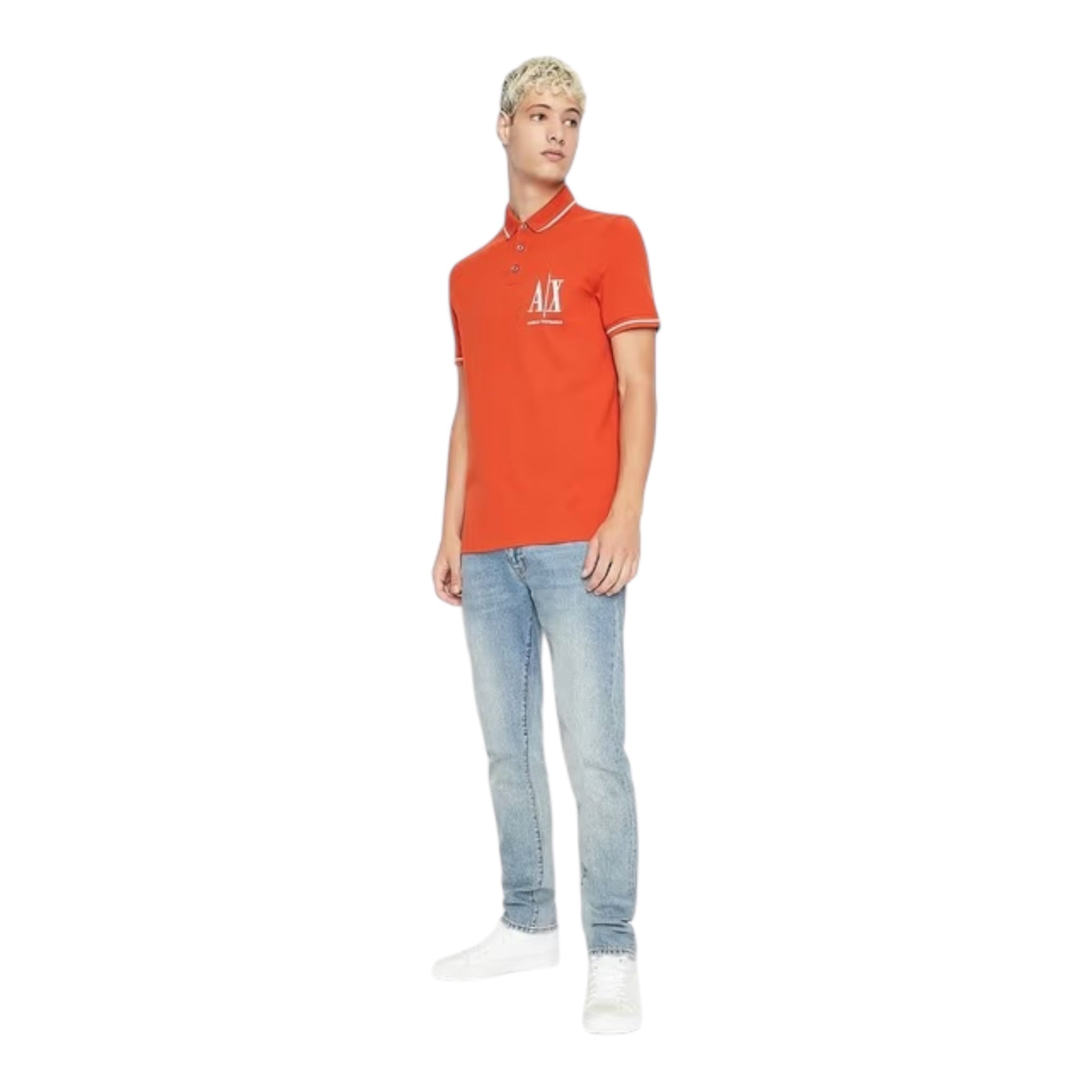 Armani Exchange Orange Polo Shirt