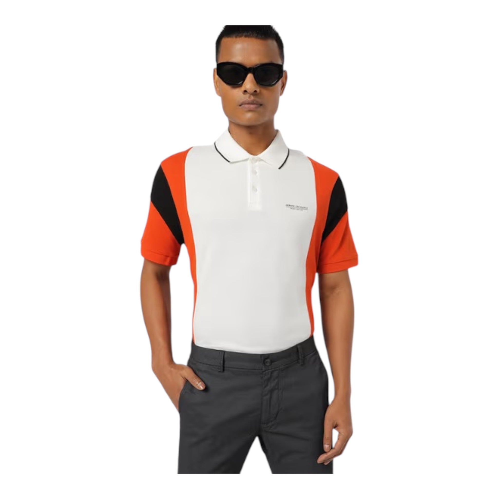 Armani Exchange vibrant red orange Polo Shirt