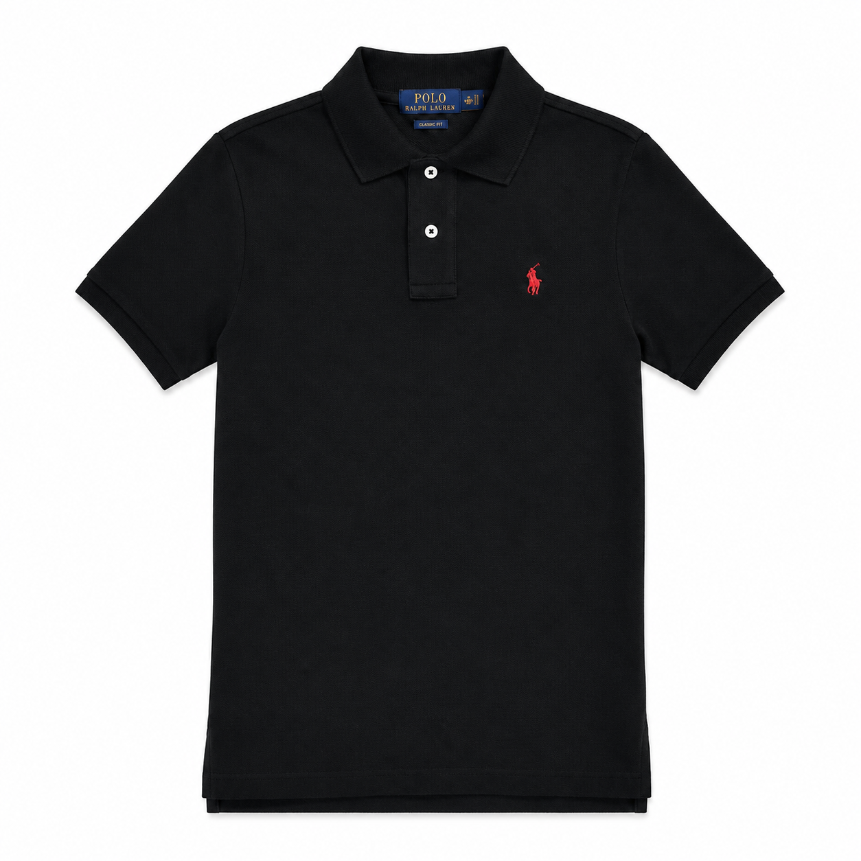 Polo Ralph Lauren Boys Black Classic Fit Mesh Polo Shirt with Red Pony Logo