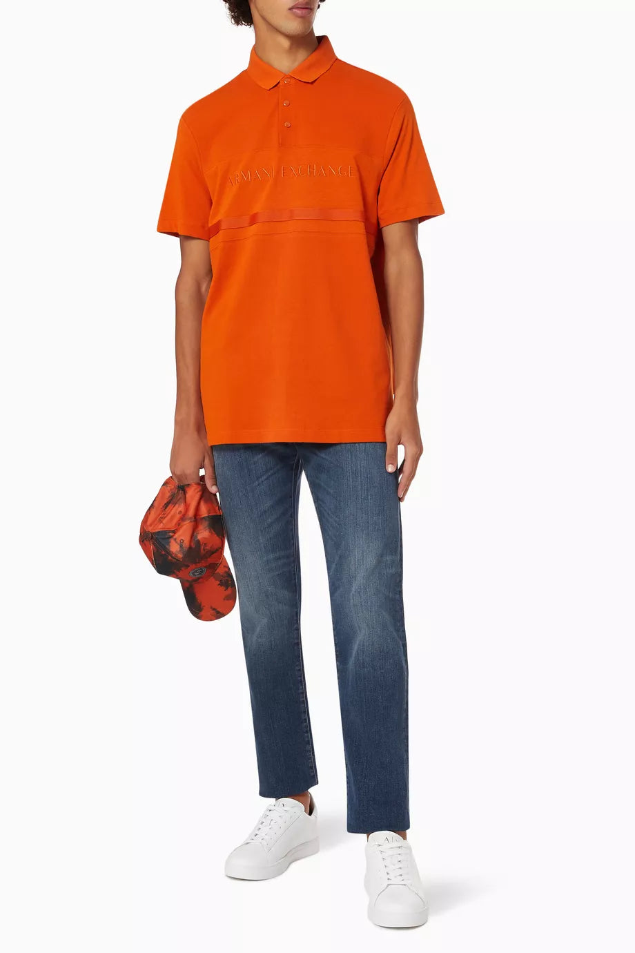 Armani Exchange Orange Polo Shirt
